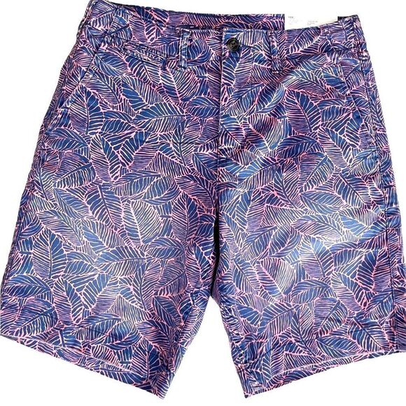 NWT  American Eagle Outfitters Flex Lived in Khaki shorts , blue/pink, size 29 - Picture 3 of 7